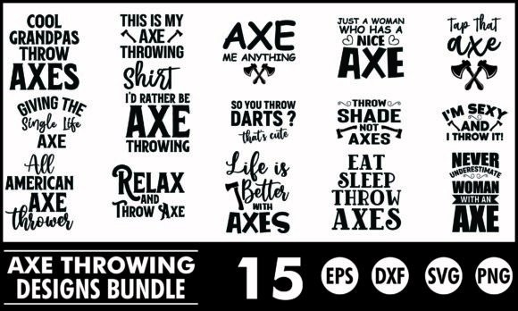 Axe Throwing T-Shirt Designs Bundle SVG Graphics