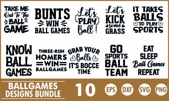 Ball Games T-Shirt Designs Bundle SVG Graphics