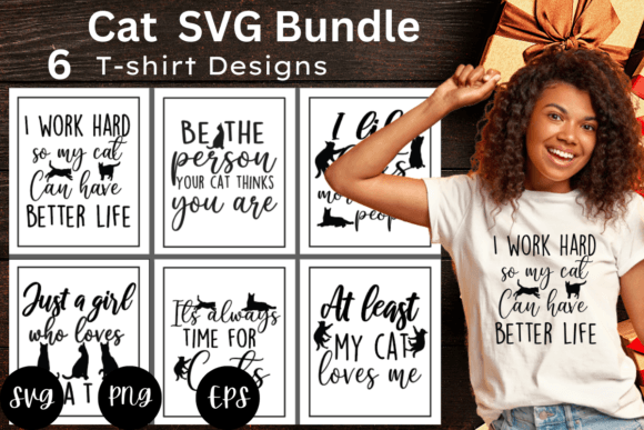 Cat SVGs T-Shirt Designs Bundle: Graphics for Real Sellers