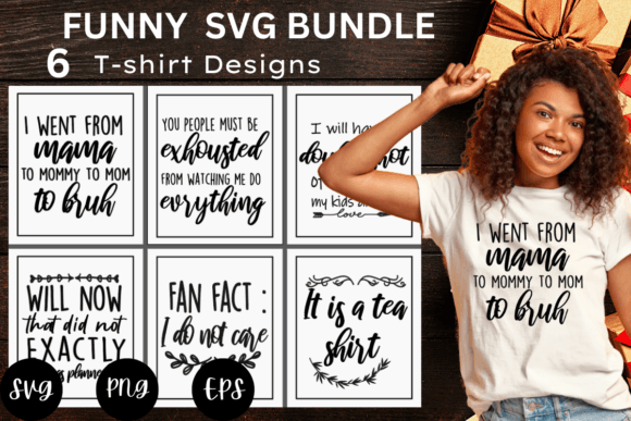 Funny SVGs T-shirt Designs Bundle