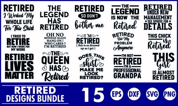 Retirement T Shirt Designs Bundle SVG